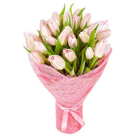Букет из 25 розовых тюльпанов №2