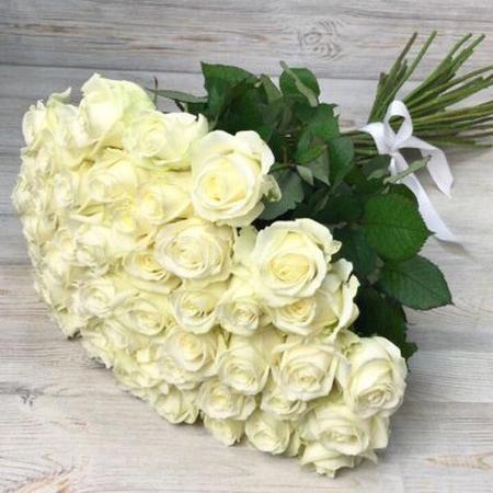 Букет из 51 белой розы (50 см)